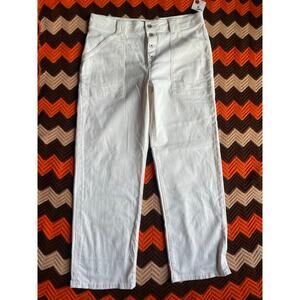 Sanctuary Ali Women's White Denim Cuffed Pants NWT sz 33